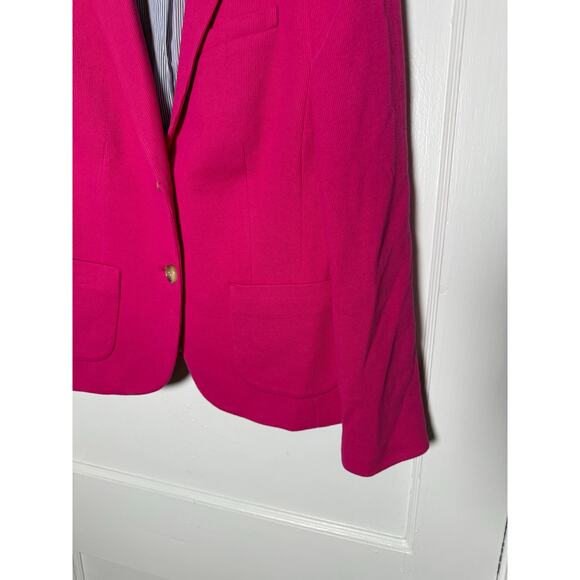 Talbots Bright Pink Barbiecore Knit Button Blazer Work Career Jacket Women's 8P - Picture 4 of 8